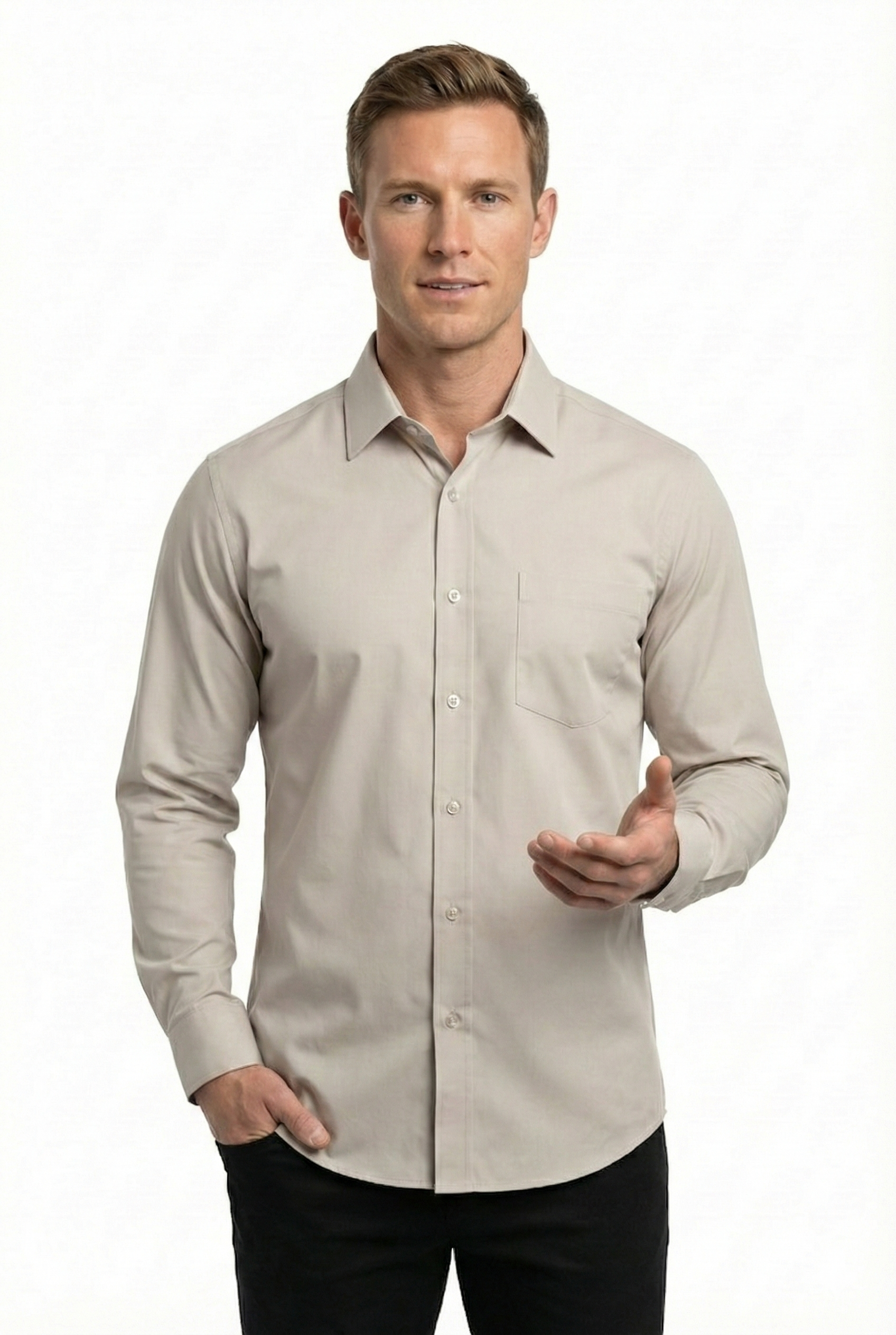 The Stone Satin Oxford