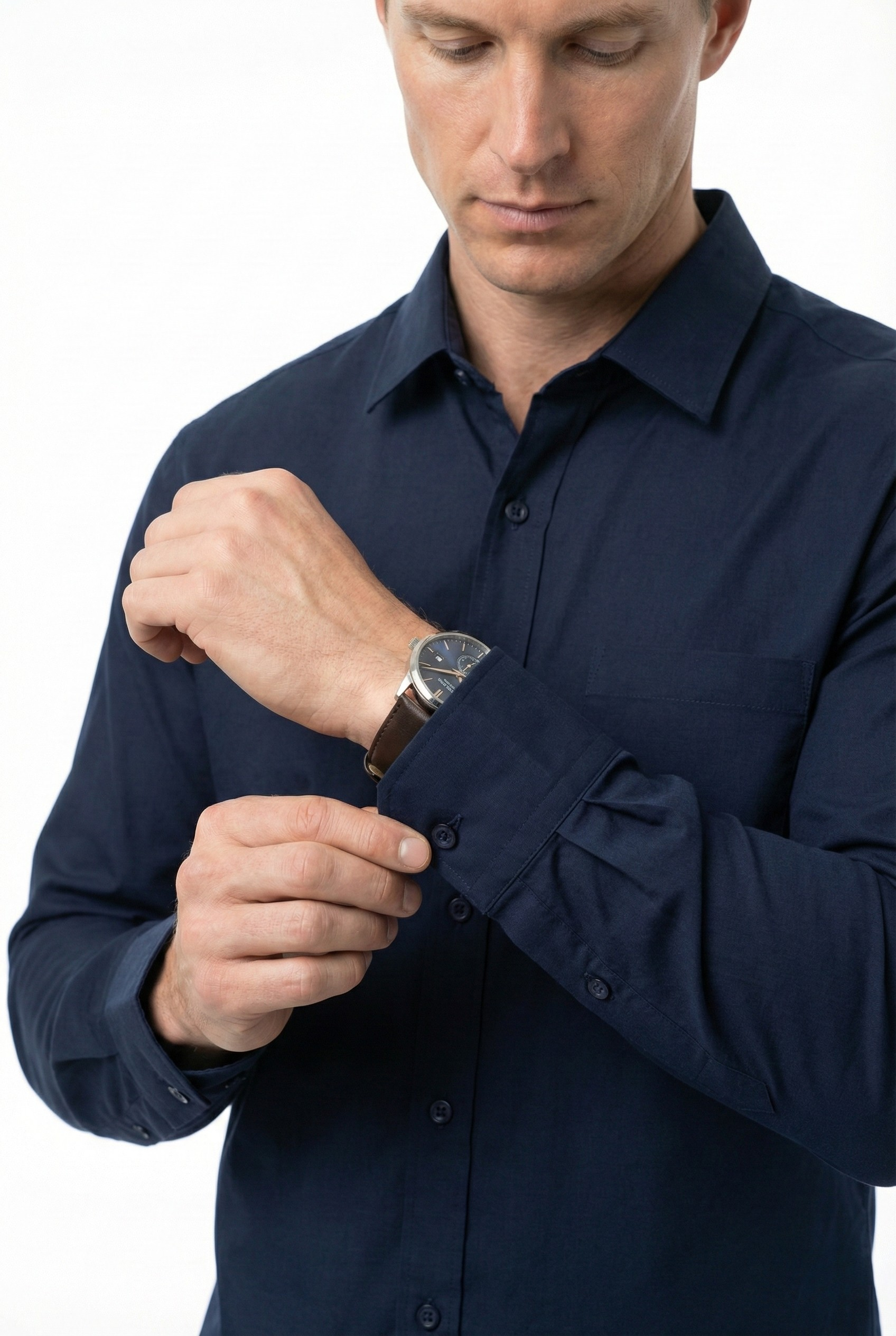 The Navy Cotton Button Down
