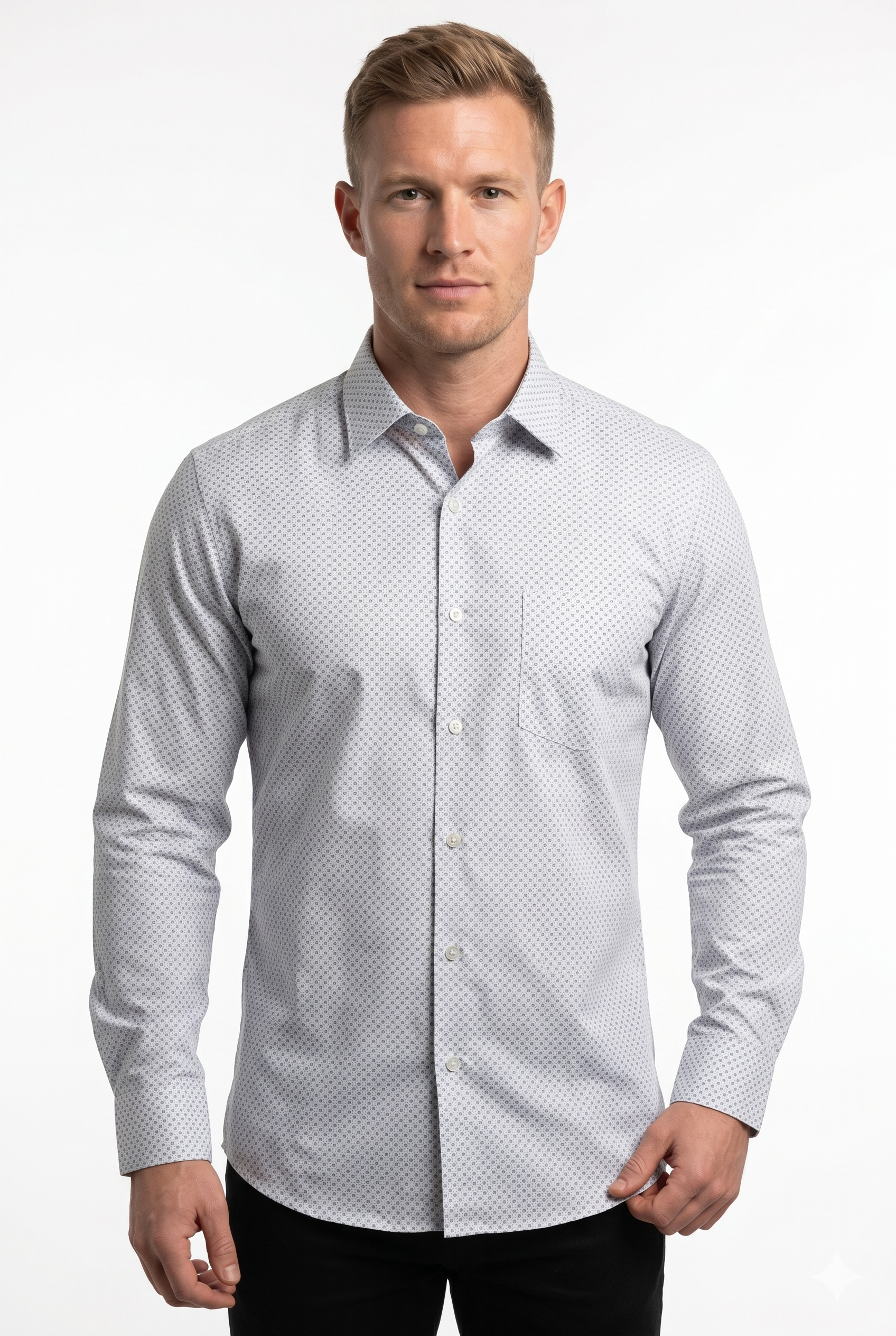 The Micro-Print Cotton Shirt