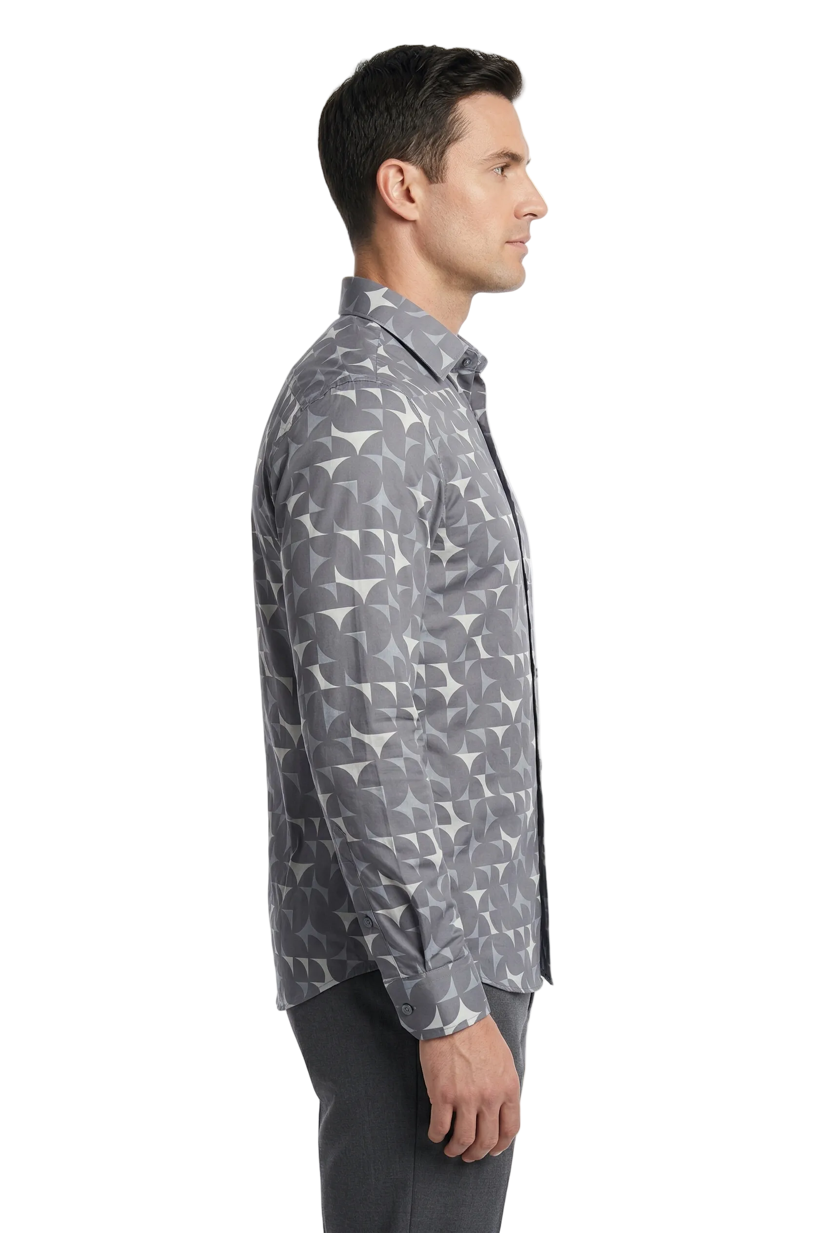 Geometric Cotton Dress Shirt