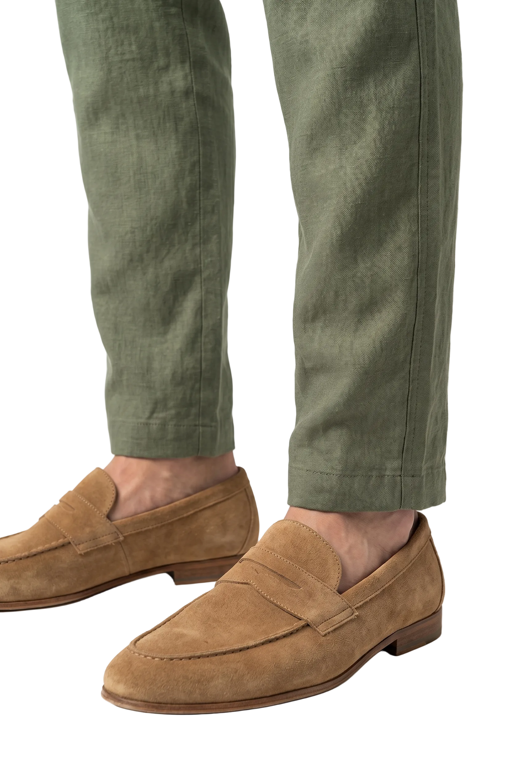 The Drawstring Trouser in Green Olive